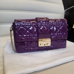 Christian Dior cannage patent new lock shoulder/cross body bag